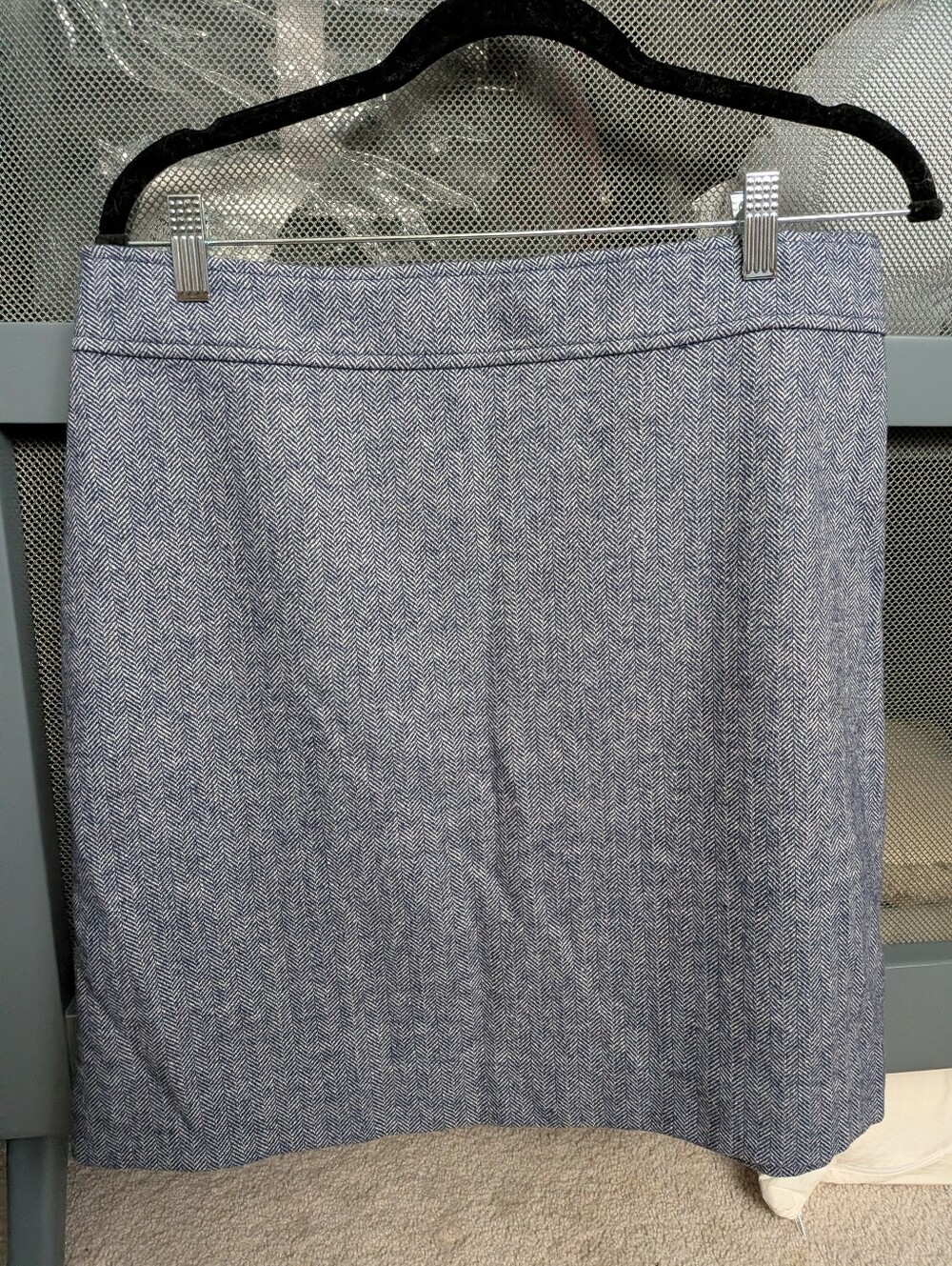 Classic Blue Herringbone Pencil Skirt - J.Crew, 12